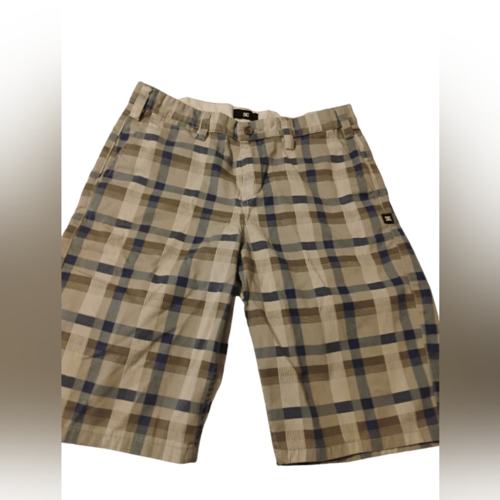 DC Men's Plaid Shorts - Blue and Tan guc